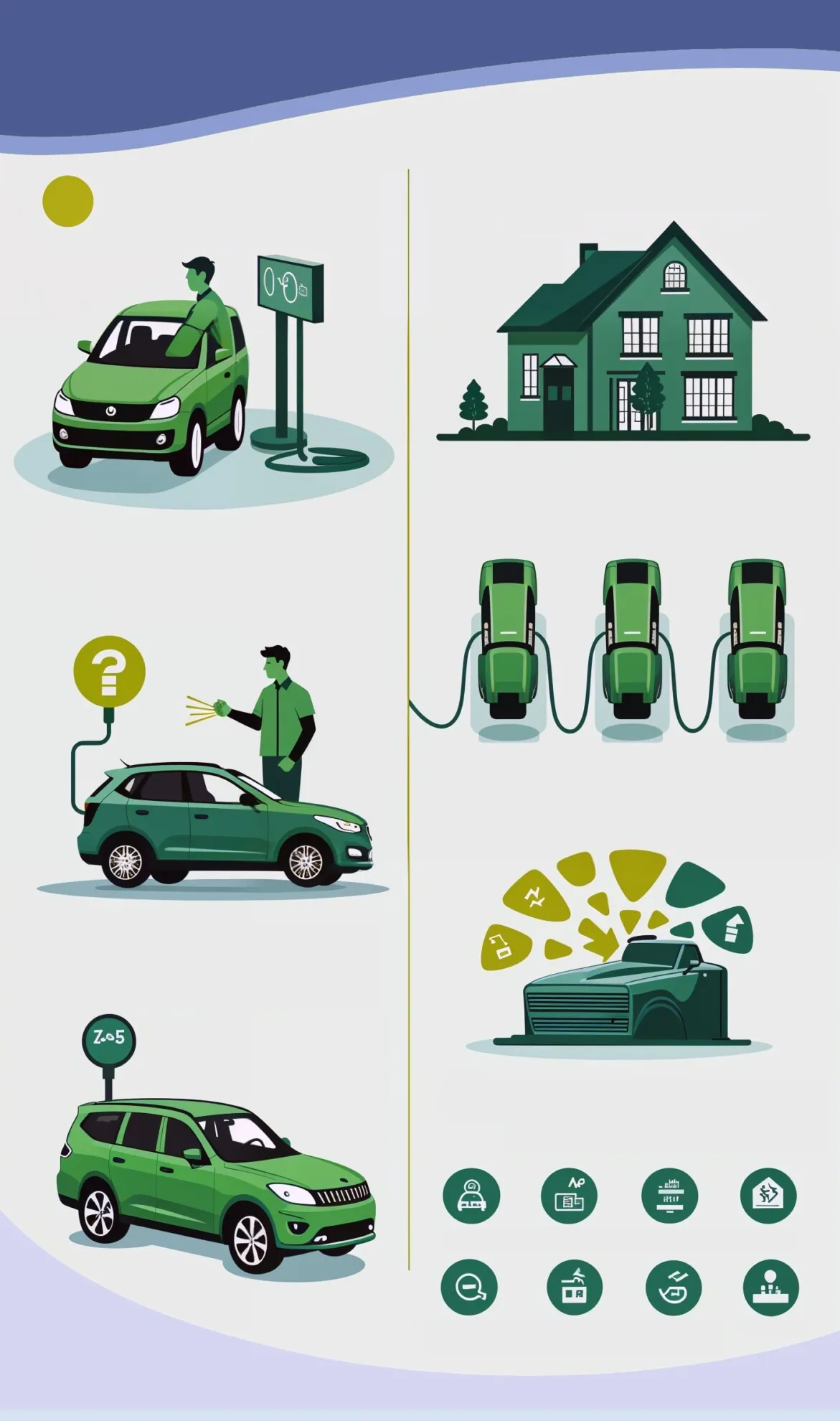 Modern style detailled illustration  of electric charging info graphics1